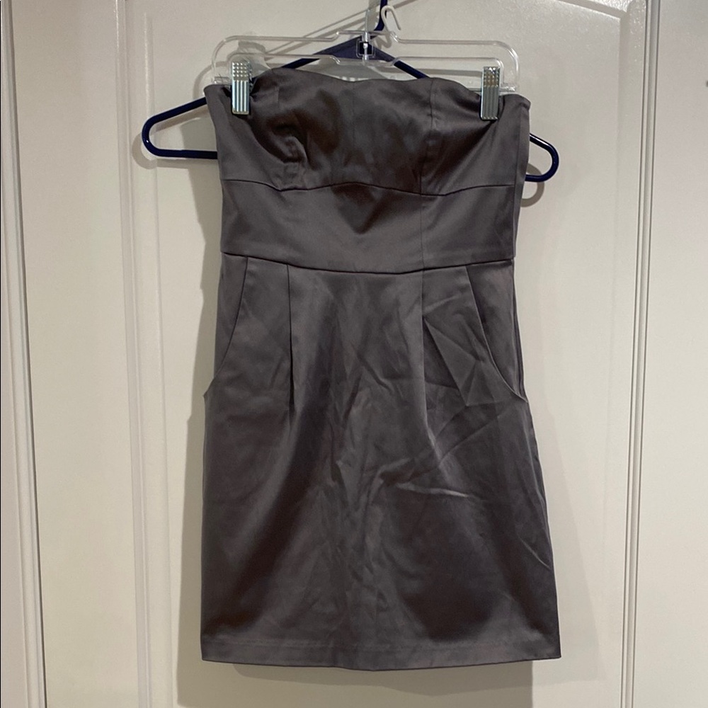 Forever 21 Gray Strapless Sheath Dress